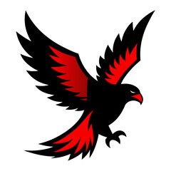 An eagle flying on white background.