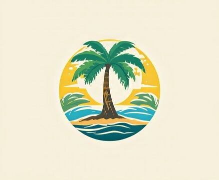 logotipo con una palmera que representa la esencia del verano