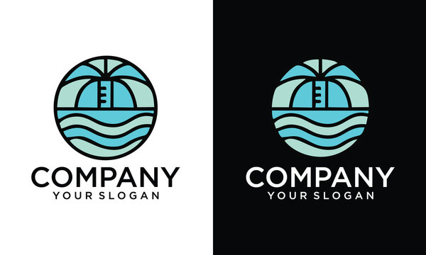 Creative Lighthouse Mercusuar Vector Logo Template 