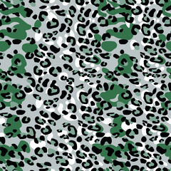 Abstract modern leopard seamless pattern. Animals trendy background. Color decorative vector stock illustration for print, card, postcard, fabric, textile. Modern ornament of stylized skin.