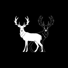 silhouette and outline Deer