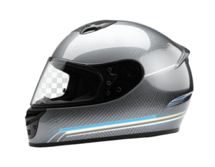 Futuristic Grey Sports Helmet for Professional Riders PNG