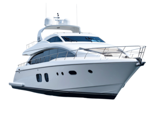 Modern Luxury Yacht with Sleek Design PNG