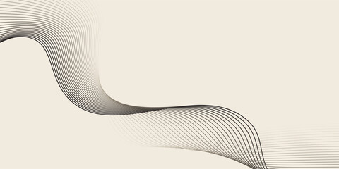 Abstract vector background with black wavy lines. vector