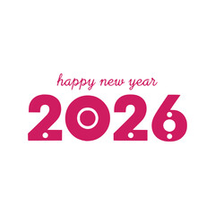 Happy new 2 0 2 6 year colorful vector