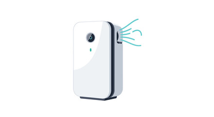 Modern air purifier vector illustration showcasing clean air technology and design for wellness