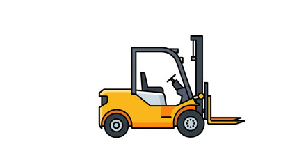 Bright yellow forklift truck illustration showcasing industrial equipment simplicity and design