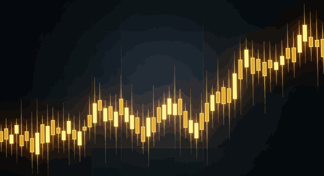 Golden financial chart depicting market trends analysis and investment insights for strategic