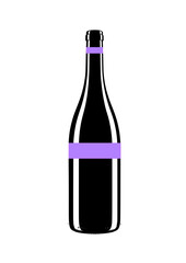 Glossy wine bottle