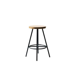 Modern wooden stool isolated on transparent background