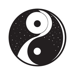 Yin Yang Balance Symbol Silhouette