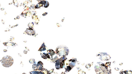 Luxury Diamond Glitter Background with Text Space – Shining Crystals on Transparent Background