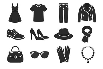 Fashion icons: dresses, shoes, accessories, and outerwear silhouettes