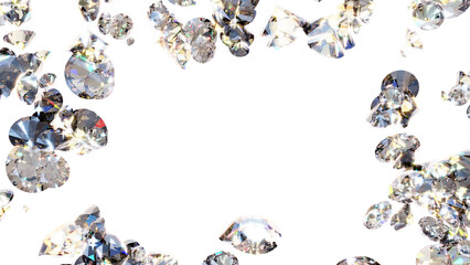 Luxury Diamond Glitter Background with Text Space – Shining Crystals on Transparent Background