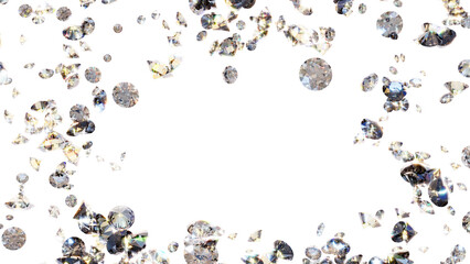 Luxury Diamond Glitter Background with Text Space – Shining Crystals on Transparent Background