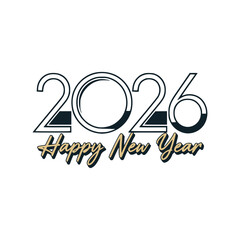 Happy new 2 0 2 6 year colorful vector