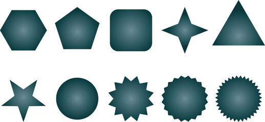 Geometric basic shapes set vector design element collection isolated on white background