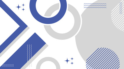 Fototapeta premium Abstract modern geometric background with blue, gray, and white shapes. Minimal vector design