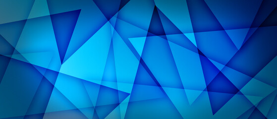 abstract blue background with triangles shapes layered in contemporary modern art design
