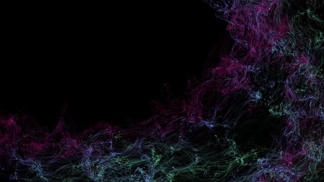 Nebula of dots representing machine learning process with data analysis. Sphere of energy in movement composed by particles. Abstract Technology background with bright dots, waves and ripple.	