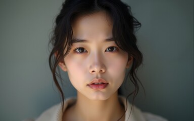 Asian woman having problem with two personality or bipolar with difference face  moody, sad and happy. High quality