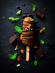 Artistic chocolate ice cream bar