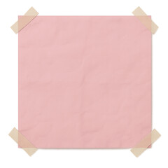 Pink Torn Paper With Tape  Corners