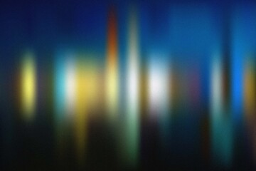 Night city lights blur with blue tone vertical motion