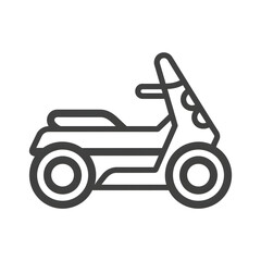 Line drawing of a scooter with a transparent background for graphic design