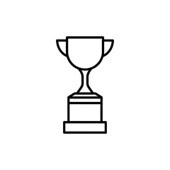 Simple trophy icon symbolic achievement representation on transparent background