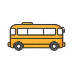 Yellow school bus illustration against transparent background