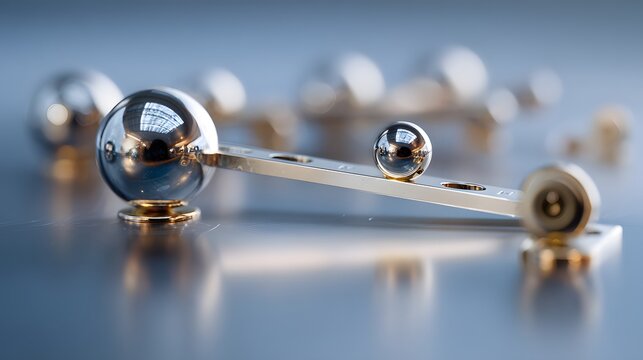 Balance balls physics metal equilibrium concept science experiment precision engineering abstract design art object