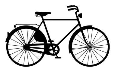 Vintage Bicycle Silhouette Vector Art