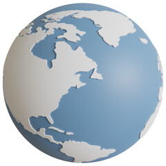 blue earth Illustration, 3D Render.