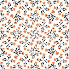 The Dark orange paper flowers, floral fabric pattern, art of floral fabric pattern, shawl