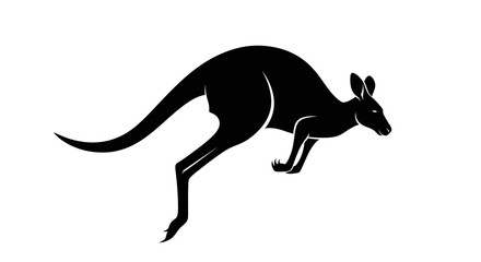 Fototapeta premium Dynamic Silhouette of a Leaping Kangaroo.