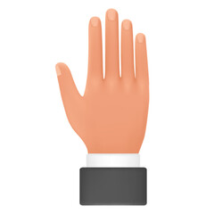 Human hand straight up gesture. Body language showing emotion and feelings 3d cartoon illustration
