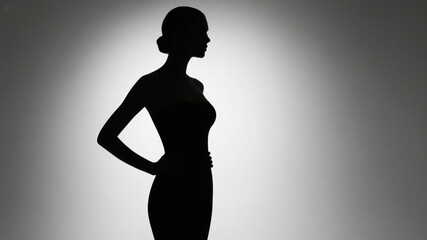 Female silhouette with chest out, standing elegantly