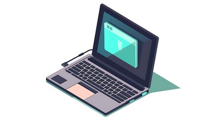 laptop on white background