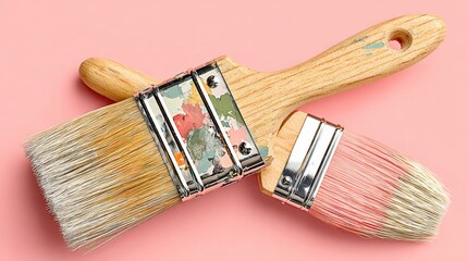 Creative Hairbrush on Bold Pink Canvas, a striking representation of artistry in hairstyling, showcasing soft blonde bristles against a vibrant backdrop, emphasizing beauty and creativity.