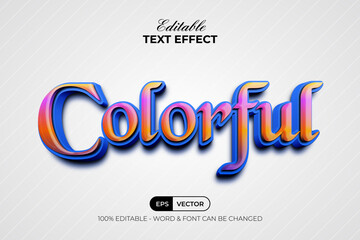 Colorful Gradient Text Effect 3D Style. Editable Text Effect Vibrant Rainbow Theme.