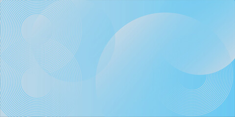 Abstract minimalist banner background, pastel colorful, blue and white gradations. Circle effect style geometric simple art