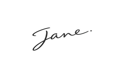 Elegant handwritten signature of the name Jane in cursive script.