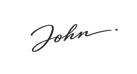 Elegant handwritten signature of the name John in cursive script.