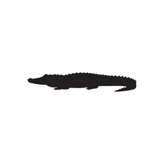 Alligator silhouette vector flat illustration design on white background