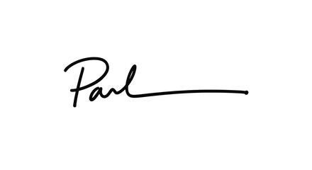 Elegant handwritten signature of the name Paul a stylish personal branding concept 1.