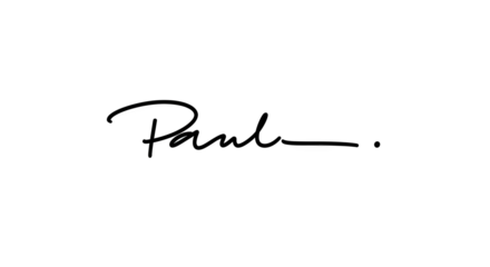 Elegant handwritten signature of the name Paul.