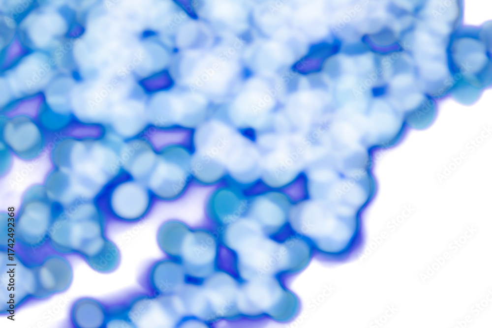 Wall mural blue glowing blur lights on transparent background. abstract soft bokeh effect with smooth gradient,