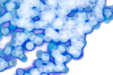 Blue glowing blur lights on transparent background. Abstract soft bokeh effect with smooth gradient, luminous circles and dreamy overlay texture.