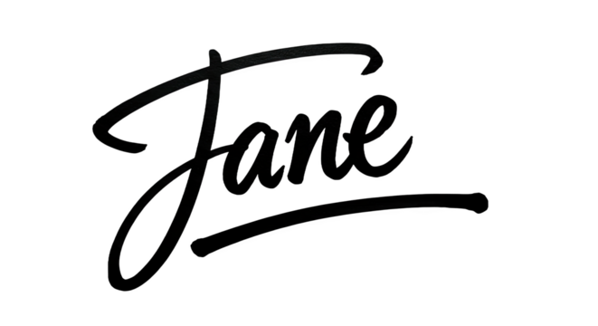 Elegant Jane script logo design with a stylish and modern aesthetic.